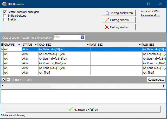 FT-Decke.DCX > Menüpunkte des Deckenmoduls > F7 Einbauteile